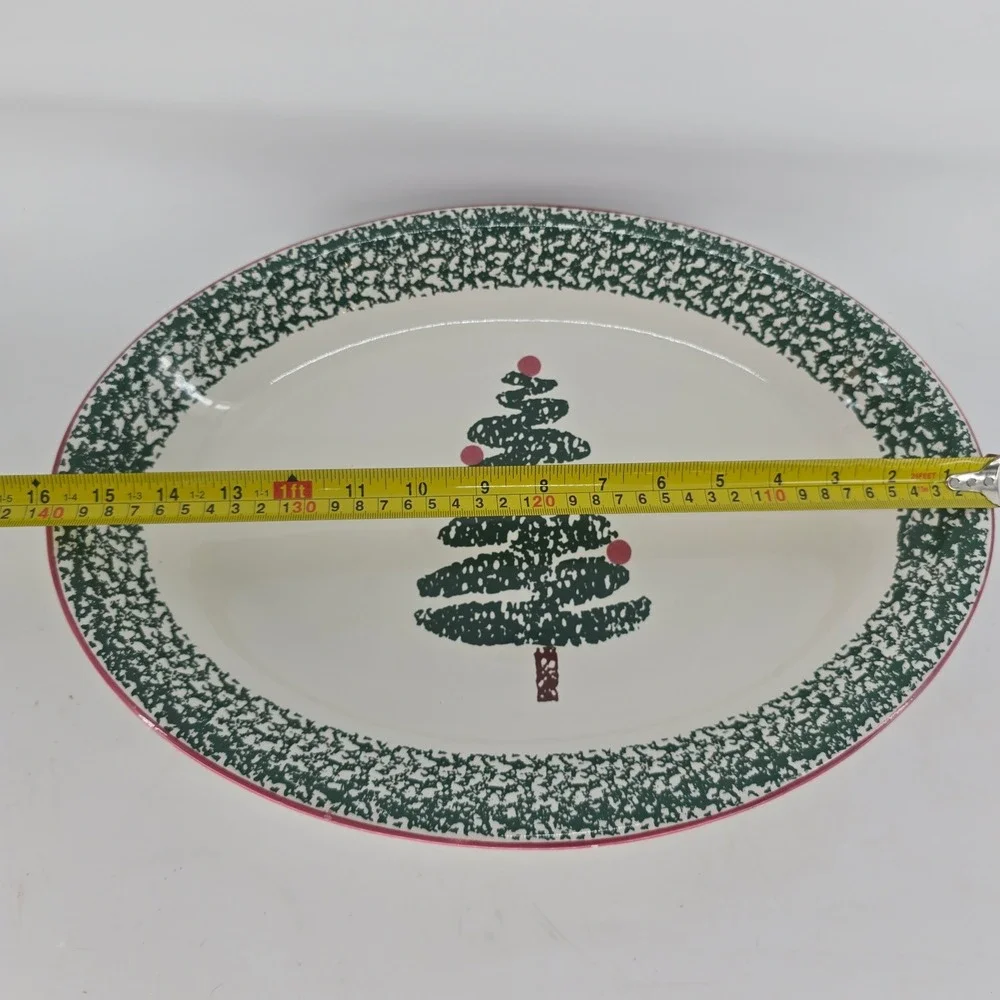 Vintage Furio Home Italy Christmas Tree Stoneware Serving Set 4 Piece